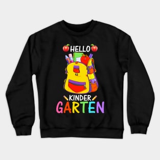 Hello Kindergarten Teacher Student Back To School Present Crewneck Sweatshirt